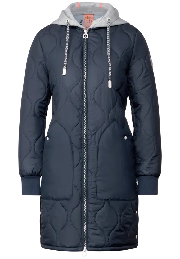 201804- Light Padded Coat Navy- Street One