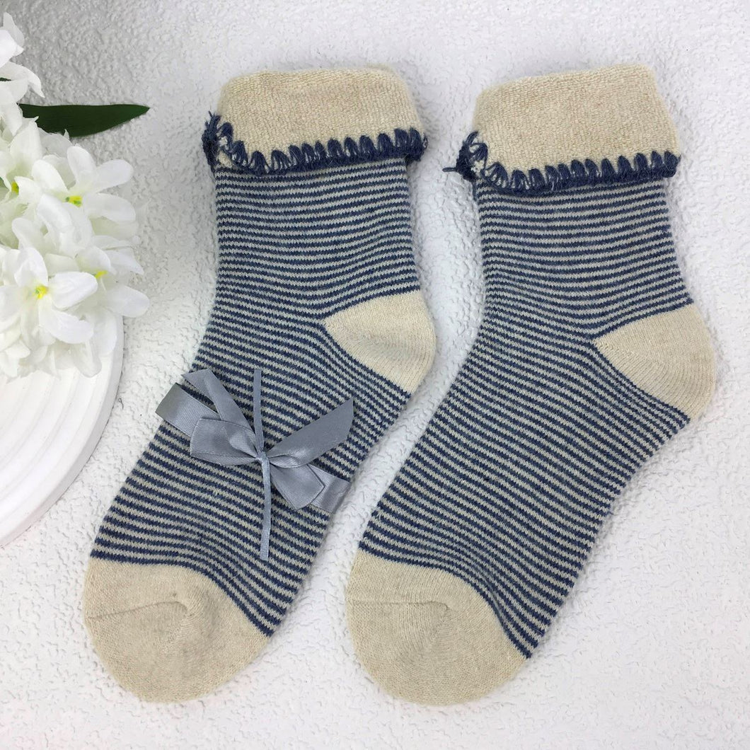 Wolly Stripe Socks - Blue - Reevo