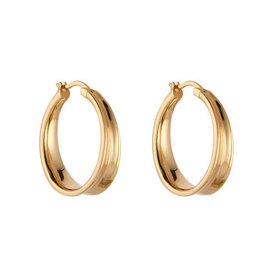 Chunky Medium Sized Hoops - Knight & Day