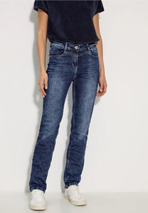 378077 - Toronto Straight Denim Blue Wash Jeans - Cecil