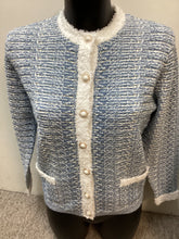 Load image into Gallery viewer, Dm161- Blue Hyacinth Channel Style Cardigan - Castle