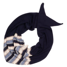 Load image into Gallery viewer, 1056114 - Zig Zag Triangle Wrap Scarf - Navy - Zelly