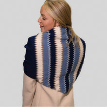 Load image into Gallery viewer, 1056114 - Zig Zag Triangle Wrap Scarf - Navy - Zelly