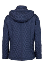 Load image into Gallery viewer, 831- Navy Quilted Jacket with Hood - Frandsen