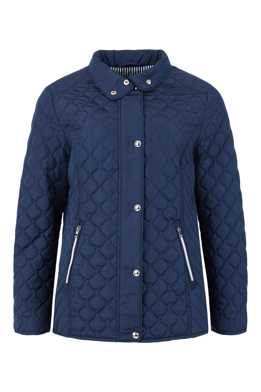 843- Navy Quilted Jacket- Frandsen