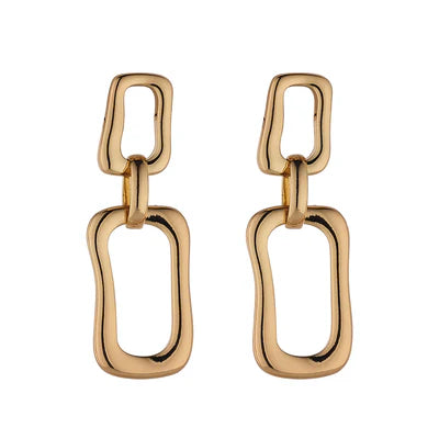 Elongated Gold Link Earrings - Knight & Day