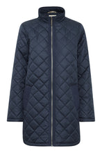 Load image into Gallery viewer, 3819- Longline Quilted Jacket- Navy- Fransa