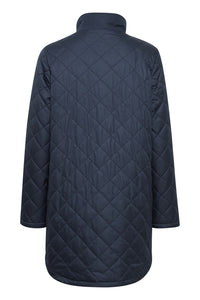 3819- Longline Quilted Jacket- Navy- Fransa