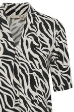 Load image into Gallery viewer, 4157- Abstract Print Short Sleeve Top- Black/White- Fransa