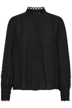 Load image into Gallery viewer, 4151- Long Sleeve Detailed Shirt- Black - Fransa