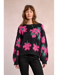 1593 - Floral Brushed Knit Jumper - Molly Bracken