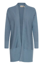 Load image into Gallery viewer, 9588- Ribbed Knit Edge to Edge Cardigan- Blue- Fransa