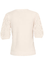 Load image into Gallery viewer, 5553- Knitted Short Sleeve Cardigan- Cream- Fransa