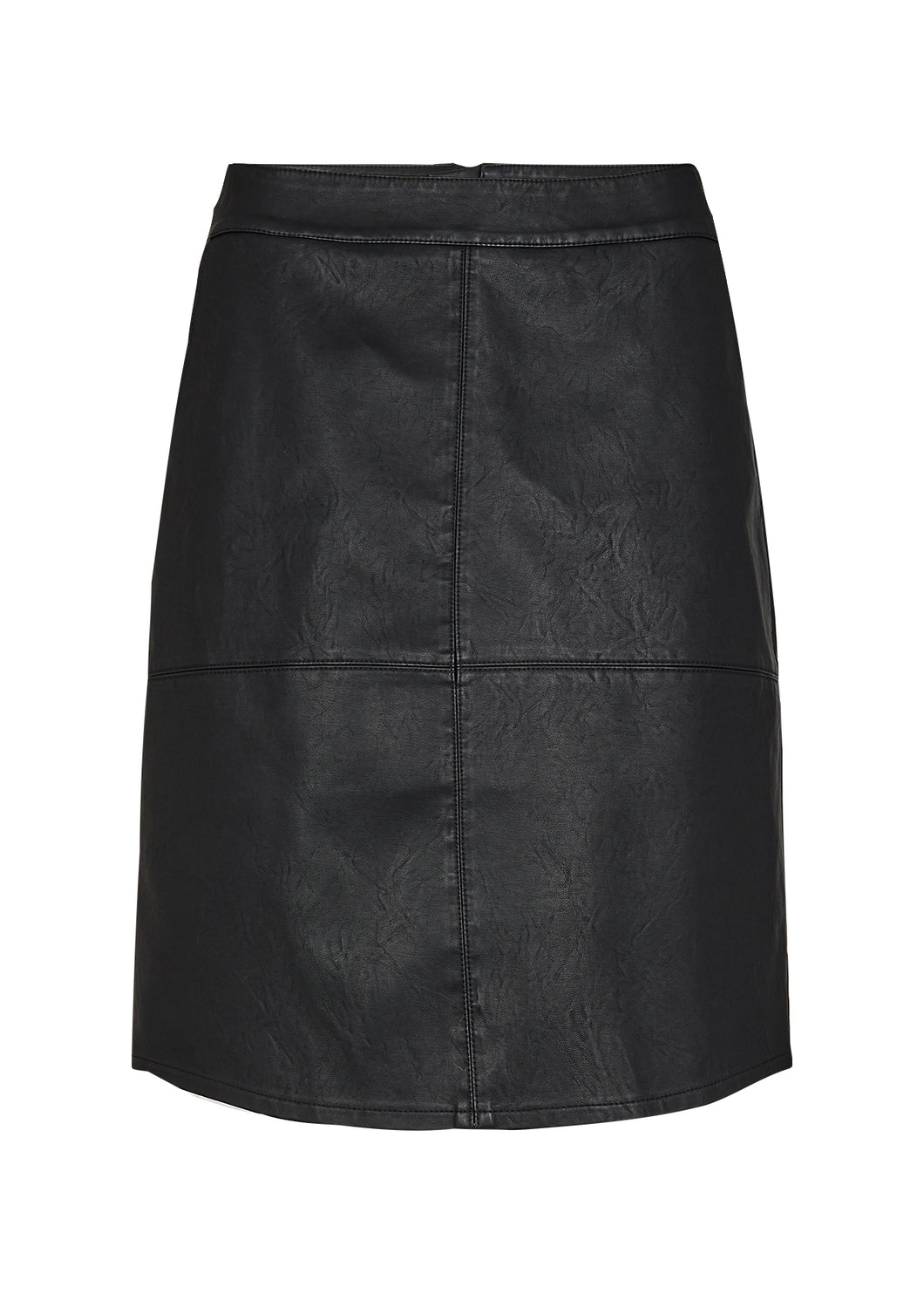 16881- MIDI Leather Skirt- Black- Soya Concept