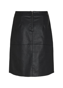 16881- MIDI Leather Skirt- Black- Soya Concept