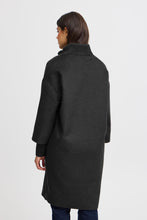 Load image into Gallery viewer, 3845- Woven Wool Style Coat- Charcoal- Fransa