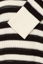 Load image into Gallery viewer, 4173- Knit Stripe Jumper- White/Black- Fransa