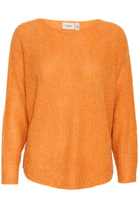 1845- Knitted Round Neck Jumper- Orange- Fransa