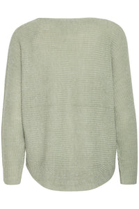 1845- Knitted Round Neck Jumper- Sage Green- Fransa