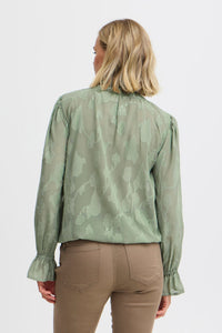 4126- Applique Detail Blouse- Green Bag- Fransa