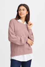 Load image into Gallery viewer, 4522- Knitted Jumper with ribbed pattern- Pink- Fransa