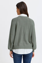 Load image into Gallery viewer, 4522- Knitted Jumper with ribbed pattern- Green- Fransa