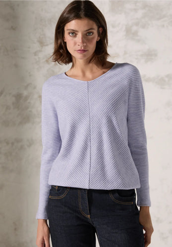 322386- Gentle Lilac V- Neck Jumper - Cecil