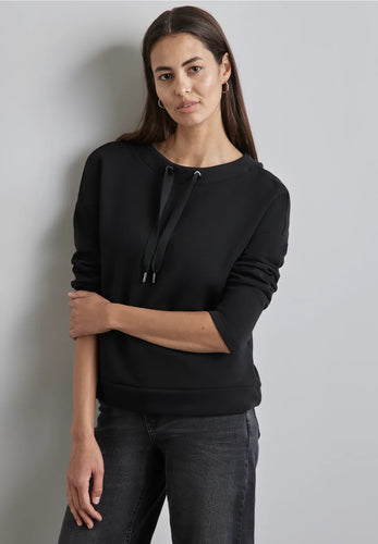 322245- Black Silk Feel Jersey Sweater - Street One