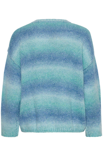 4269- Round Neck Jumper- Blue/Green- Fransa