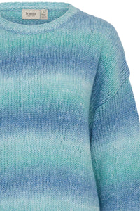 4269- Round Neck Jumper- Blue/Green- Fransa