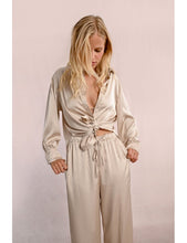 Load image into Gallery viewer, EW02DP - Satin Shirt With Rhinestone Detail- Molly Bracken