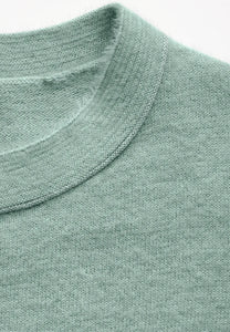 303033- Glaced Green Featheryarn Roundneck Jumper - Cecil