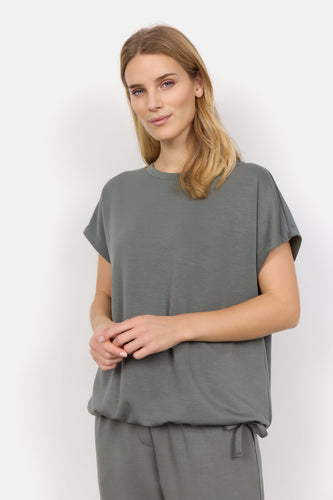 26475 - Lose-Fit Tee-Shirt - Dusty Green- Soya Concept