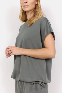 26475 - Lose-Fit Tee-Shirt - Dusty Green- Soya Concept