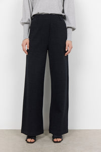 26676- Check Print Classic High Waist Trousers- Black- Soya Concept