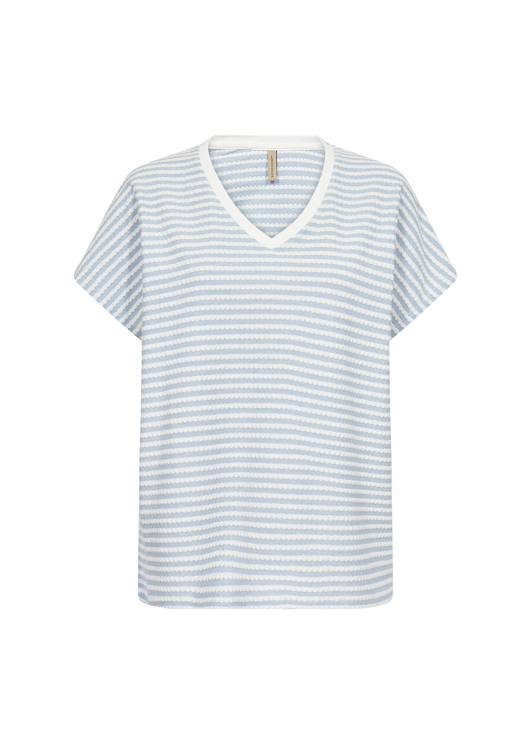 26897 - V-Neck Striped Top - Blue - Soya Concept