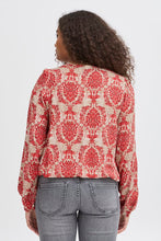 Load image into Gallery viewer, 5119- Long Sleeve Printed Top- Poinsettia- Fransa