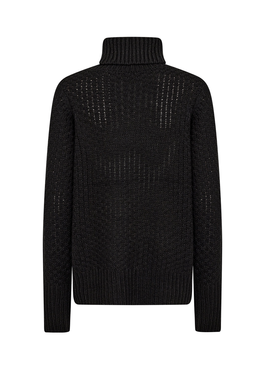 33574- Roll Neck Knit Jumper- Black - Soya Concept