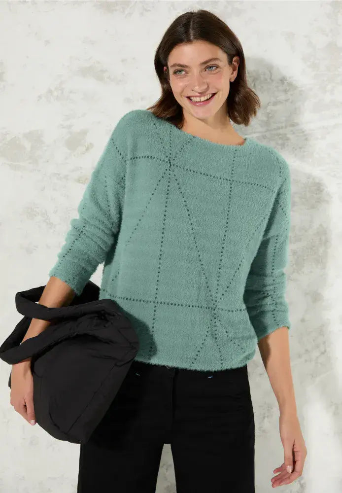 322389- Glaced Green Featheryarn Jumper - Cecil