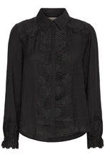 Load image into Gallery viewer, 5029- Long Sleeve Detailed Shirt- Black- Fransa