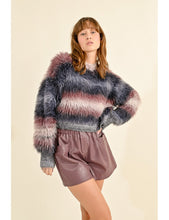 Load image into Gallery viewer, 1623 - Fur Effect Striped Sweater - Molly Bracken