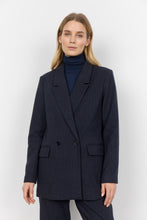 Load image into Gallery viewer, 40871- Structured Pinstripe Blazer- Navy- Soya Concept