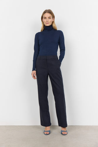 40874- Pinstripe Classic Trousers- Navy- Soya Concept