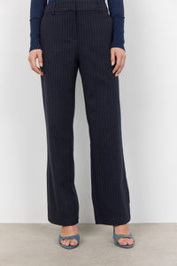 40874- Pinstripe Classic Trousers- Navy- Soya Concept