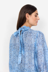 41005 - Bow detail Blouse - Blue - Soya Concept