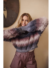 Load image into Gallery viewer, 1623 - Fur Effect Striped Sweater - Molly Bracken