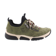 Load image into Gallery viewer, 45973- Laced up Excursion Shoe- Olive/Black- Rieker