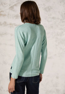 322386- Glaced Green V- Neck Jumper - Cecil