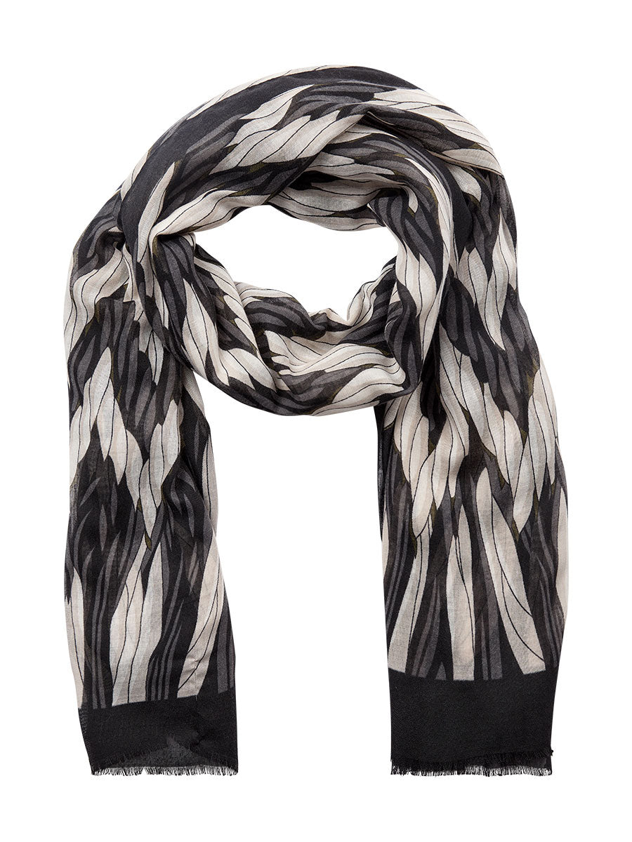 51316 - Printed Scarf  - Black - Soya Concept