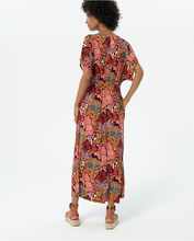 Load image into Gallery viewer, 711- Multi Print V Neck Batwing Long Dress- Surkana